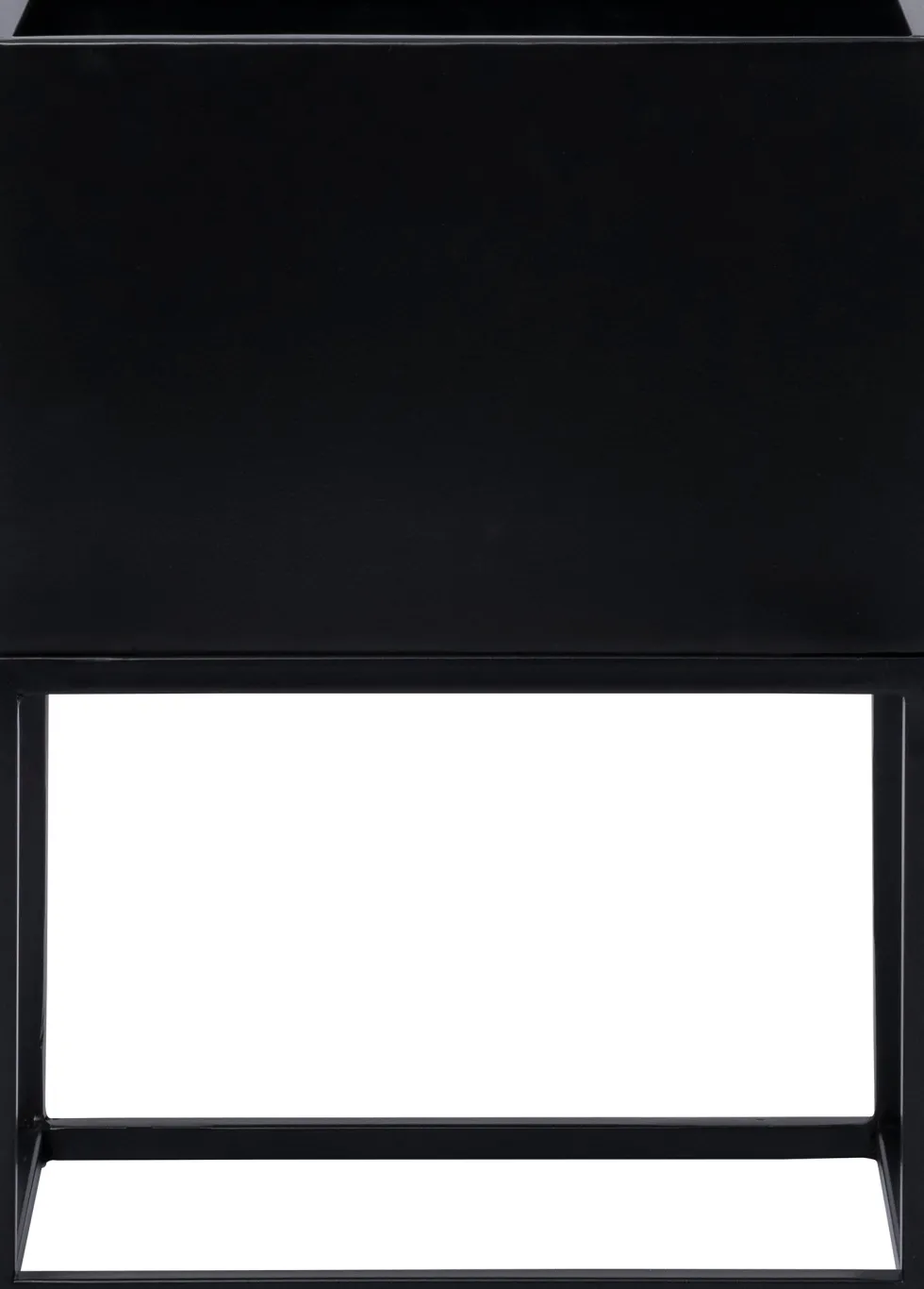 Intratuin bloempot met standaard Shay zwart 30 x 19,5 x 40 cm