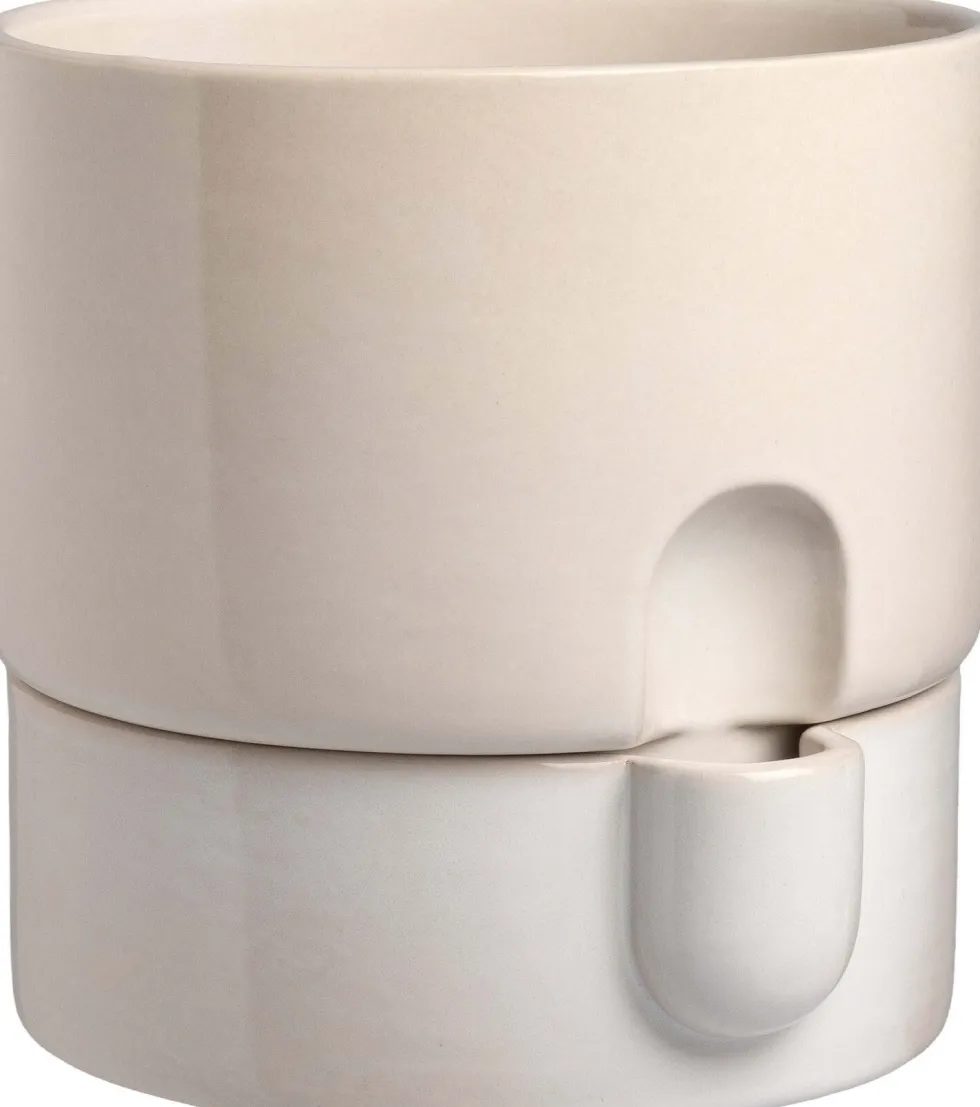 Intratuin bloempot met waterreservoir Leora wit D 15,5 H 15,5 cm