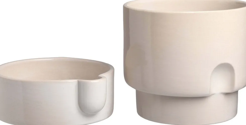 Intratuin bloempot met waterreservoir Leora wit D 15,5 H 15,5 cm