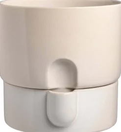 Intratuin bloempot met waterreservoir Leora wit D 19 H 19 cm
