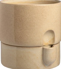 Intratuin bloempot met waterreservoir Leora beige D 15,5 H 15,5 cm