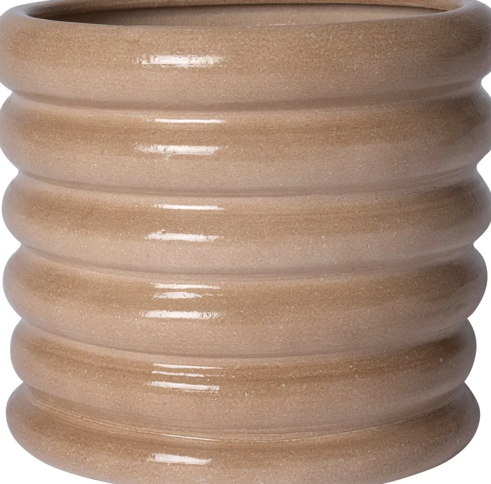 Intratuin bloempot Mika taupe D 24 H 22 cm