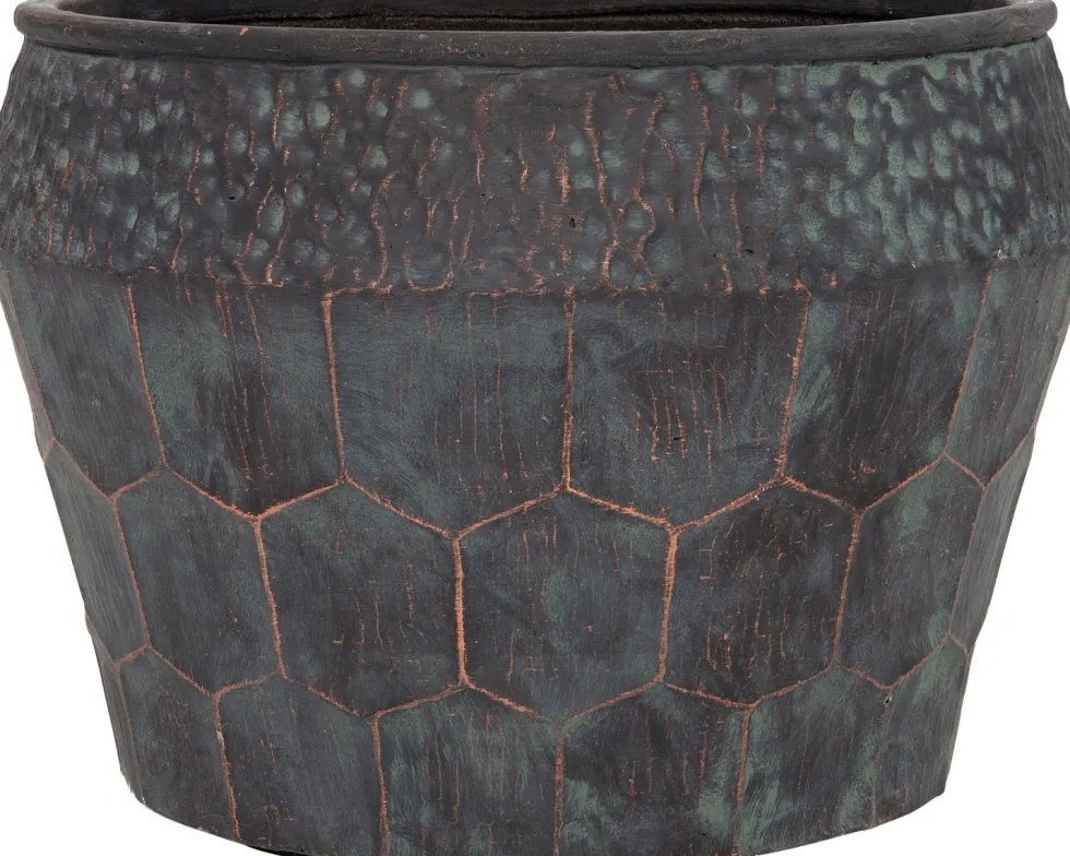 Intratuin bloempot Nika groen / koper D 45 H 31 cm