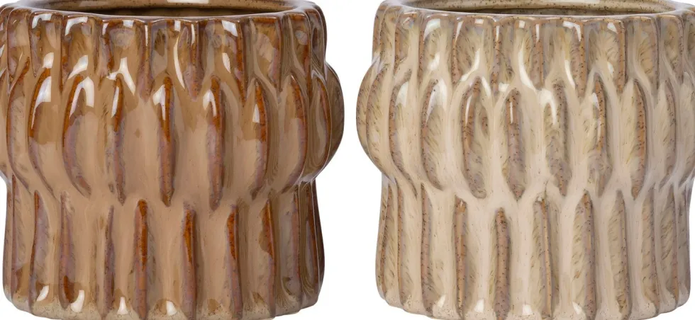 Intratuin bloempot Nisa beige D 8 H 7 cm