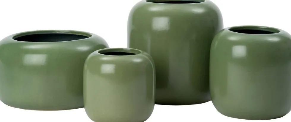 Intratuin bloempot Noelle mat groen D 14 H 13 cm