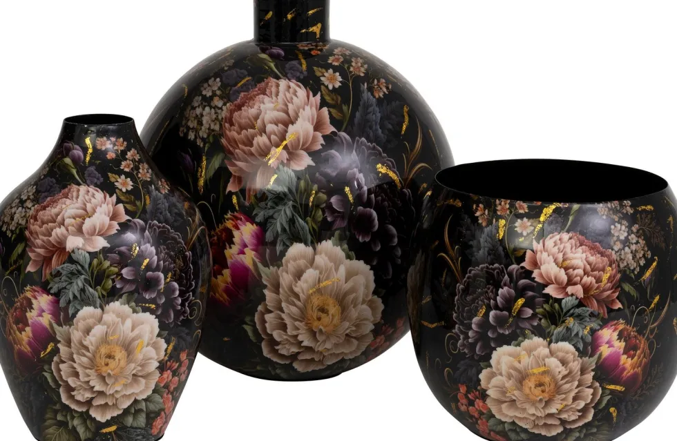 Intratuin bloempot Nolan zwart / roze D 19 H 18,5 cm
