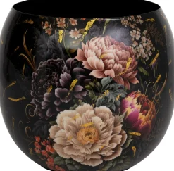 Intratuin bloempot Nolan zwart / roze D 19 H 18,5 cm