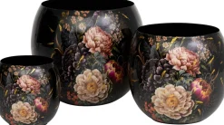 Intratuin bloempot Nolan zwart / roze D 19 H 18,5 cm
