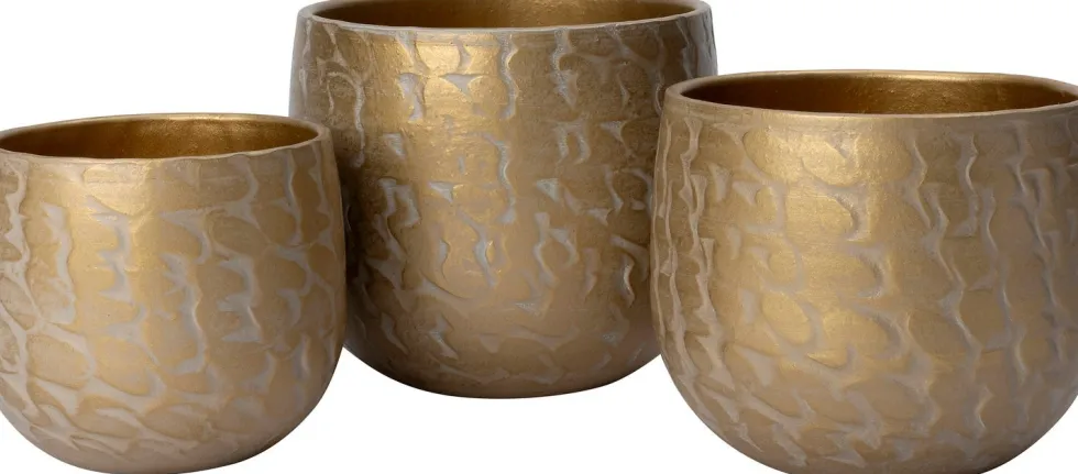Intratuin bloempot Noy goud D 22 H 19 cm