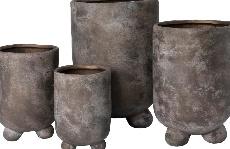 Intratuin bloempot op poten Arris grijs D 16 H 23,5 cm
