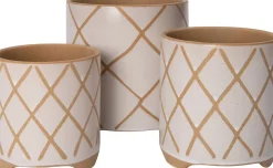 Intratuin bloempot op poten Blaise wit / crème D 15,5 H 16,5 cm