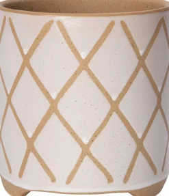 Intratuin bloempot op poten Blaise wit / crème D 15,5 H 16,5 cm