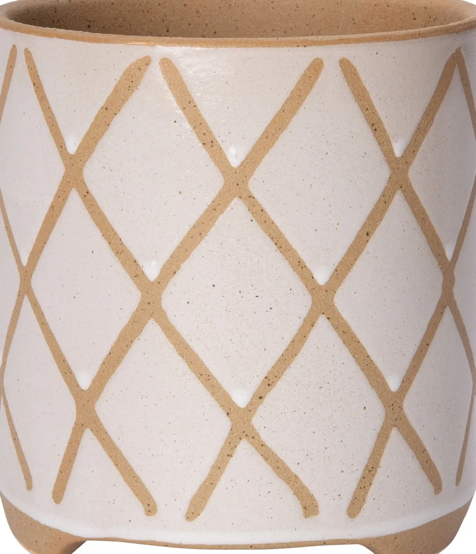 Intratuin bloempot op poten Blaise wit / crème D 15,5 H 16,5 cm