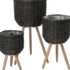 Intratuin bloempot op poten Esha grijs D 30 H 60 cm