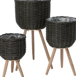 Intratuin bloempot op poten Esha grijs D 30 H 60 cm
