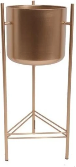 Intratuin bloempot op poten goud D 28 H 66 cm