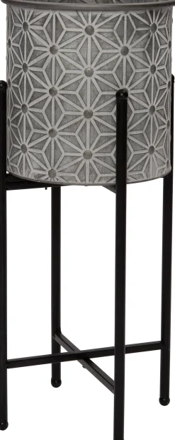 Intratuin bloempot op poten grijs D 23,5 H 53 cm