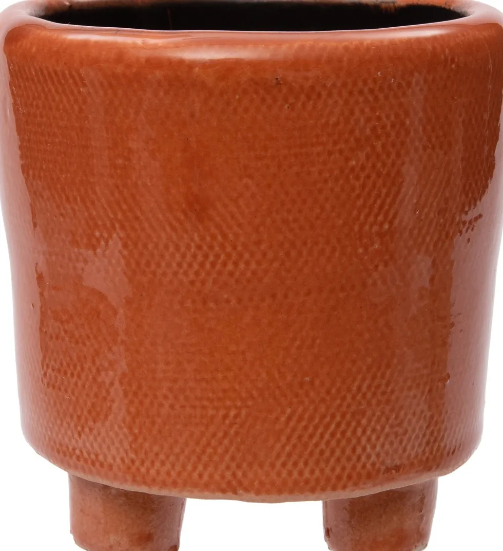 Intratuin bloempot op poten Jolan oranje D 8 H 10 cm