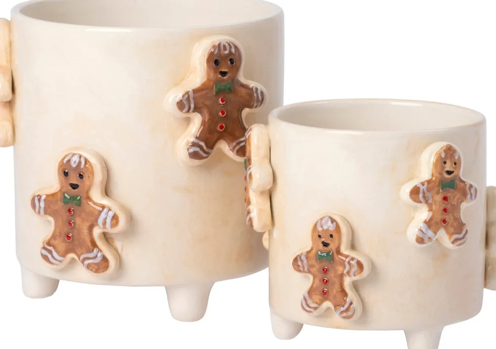 Intratuin bloempot op poten Jiya koekman crème D 16 H 15 cm