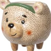 Intratuin bloempot op poten Kerstbeer met band bruin D 12 H 12 cm