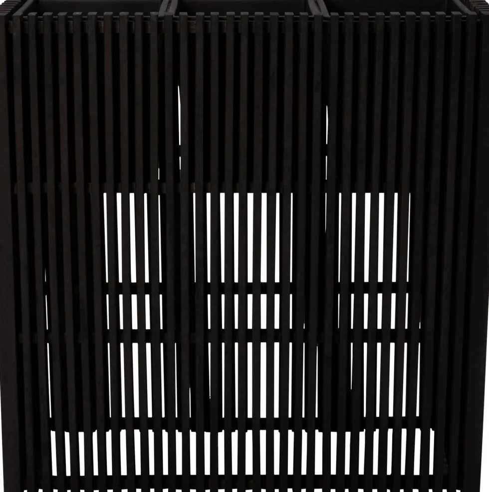 Intratuin bloempot op poten Latten zwart 90 x 33 x 90 cm
