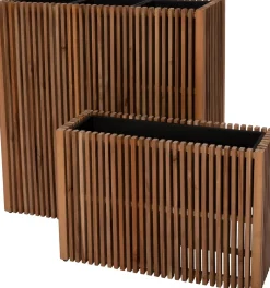 Intratuin bloempot op poten Latten naturel 90 x 33 x 90 cm