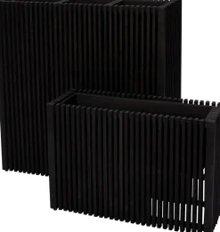 Intratuin bloempot op poten Latten zwart 73 x 27 x 50 cm
