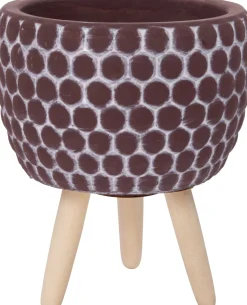 Intratuin bloempot op poten Myrthe bruin D 13,5 H 15,5 cm