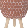 Intratuin bloempot op poten Myrthe terracotta D 9,5 H 13 cm
