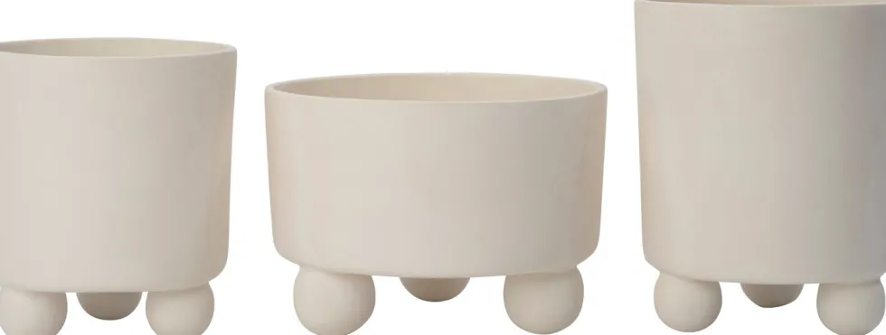 Intratuin bloempot op poten Niki wit D 16 H 19 cm