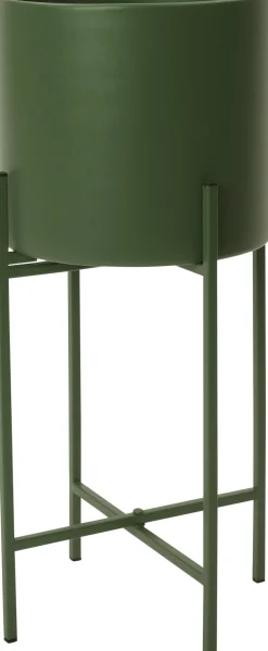 Intratuin bloempot op poten Nira groen D 20 H 46 cm