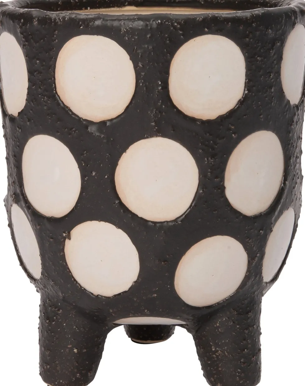 Intratuin bloempot op poten Pygros zwart / beige D 10,5 H 12 cm