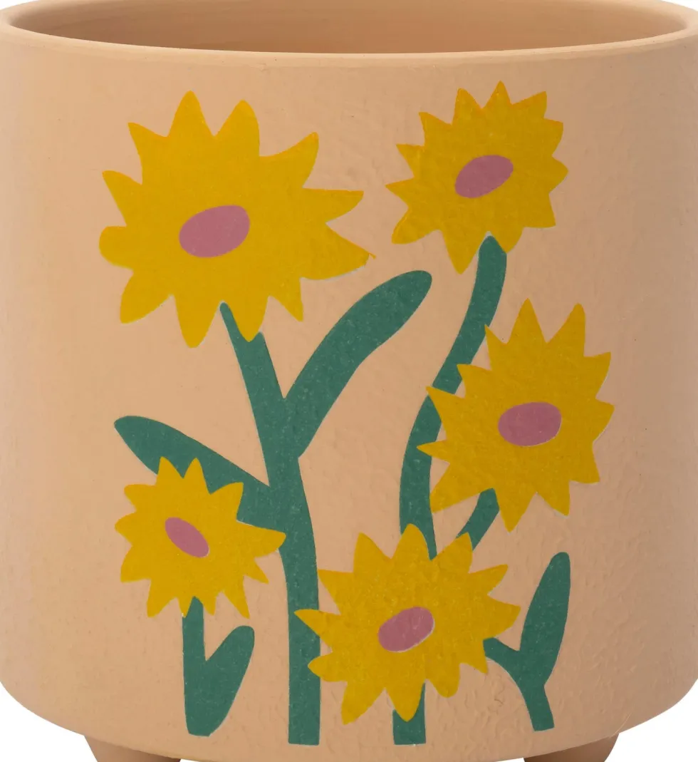 Intratuin bloempot op poten Rosie geel D 13,5 H 13,5 cm