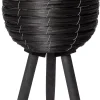 Intratuin bloempot op poten riet zwart D 25 H 46 cm