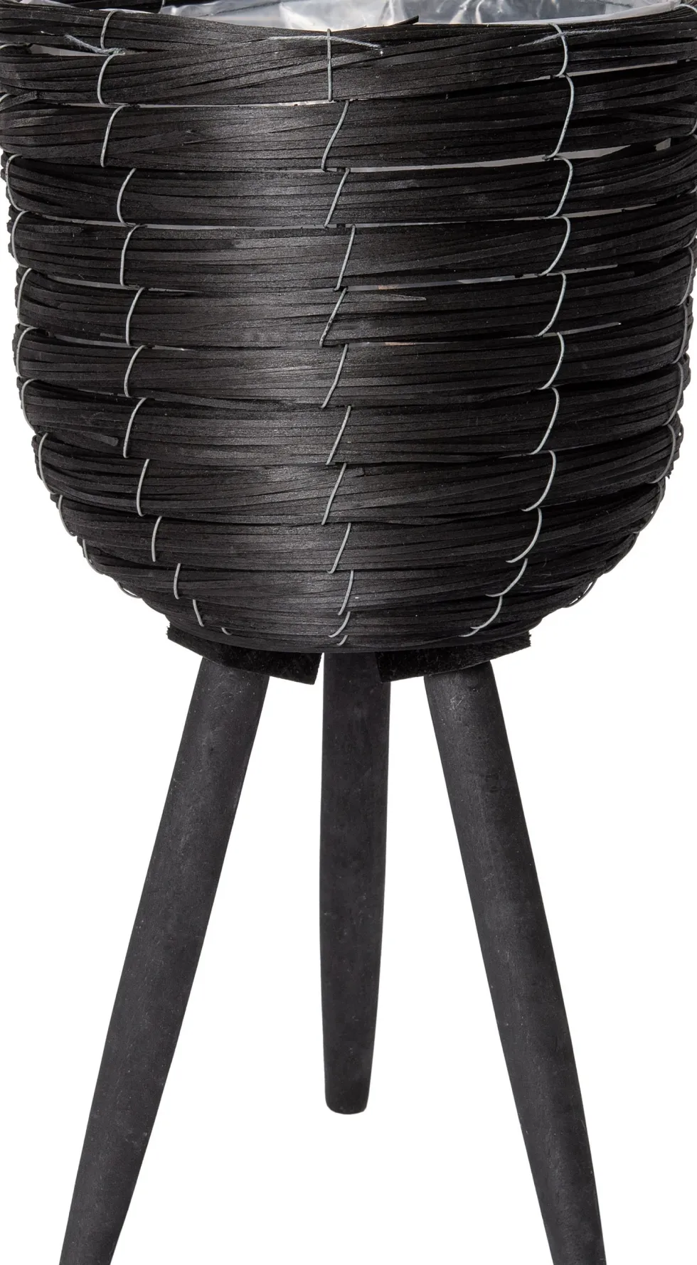 Intratuin bloempot op poten riet zwart D 30 H 59 cm