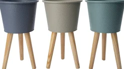 Intratuin bloempot op poten Semi beige D 25 H 42,5 cm