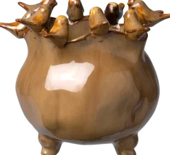 Intratuin bloempot op poten Tygo bruin D 18,8 H 16 cm