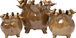 Intratuin bloempot op poten Tygo bruin D 22,2 H 19,6 cm