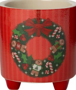 Intratuin bloempot op poten Yeva rood D 7,3 H 7,7 cm