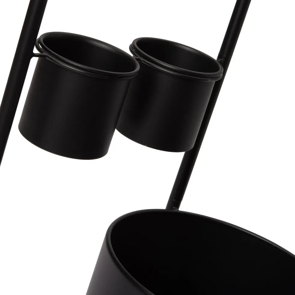 Intratuin bloempot op standaard Nena zwart D 28 H 85 cm