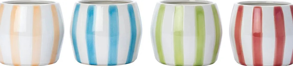 Intratuin bloempot op voet Adora wit / donker roze D 8,8 H 6,5 cm