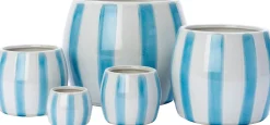 Intratuin bloempot op voet Adora wit / blauw D 8,8 H 6,5 cm