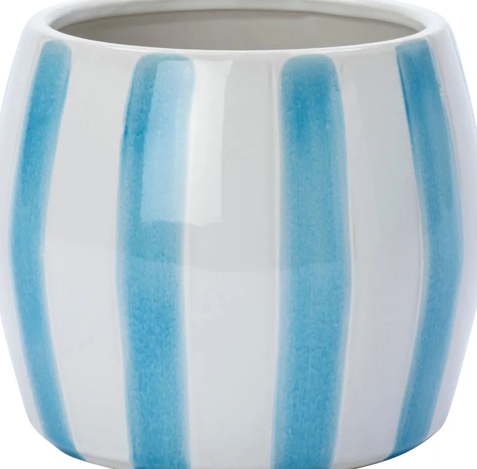 Intratuin bloempot op voet Adora wit / blauw D 8,8 H 6,5 cm