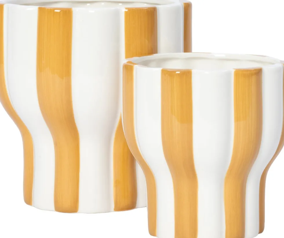 Intratuin bloempot op voet Ailo wit/ bruin D 19 H 19 cm