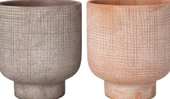 Intratuin bloempot op voet Badal terracotta D 15 H 17 cm