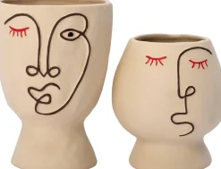 Intratuin bloempot op voet Benjamin beige D 13,1 H 19 cm