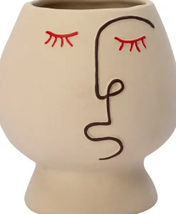 Intratuin bloempot op voet Benjamin beige D 13,5 H 14,9 cm
