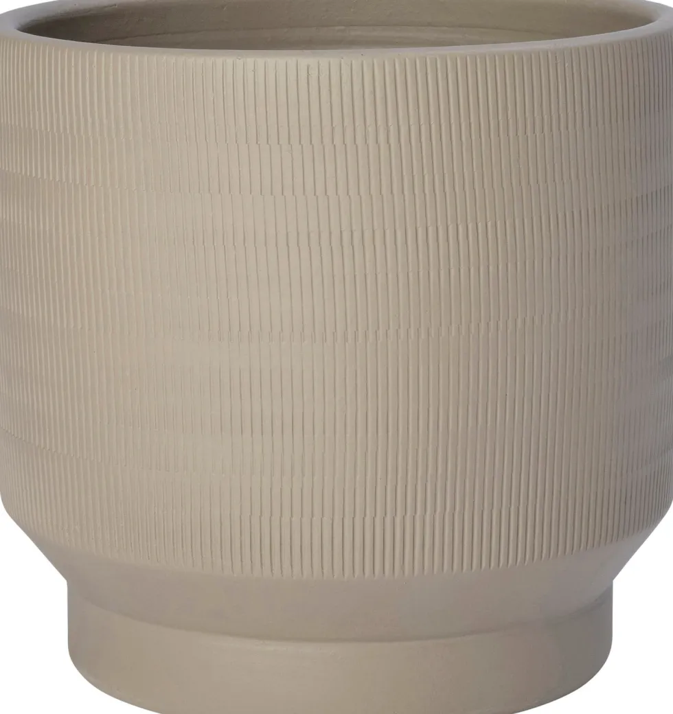 Intratuin bloempot op voet Como beige D 25 H 23 cm