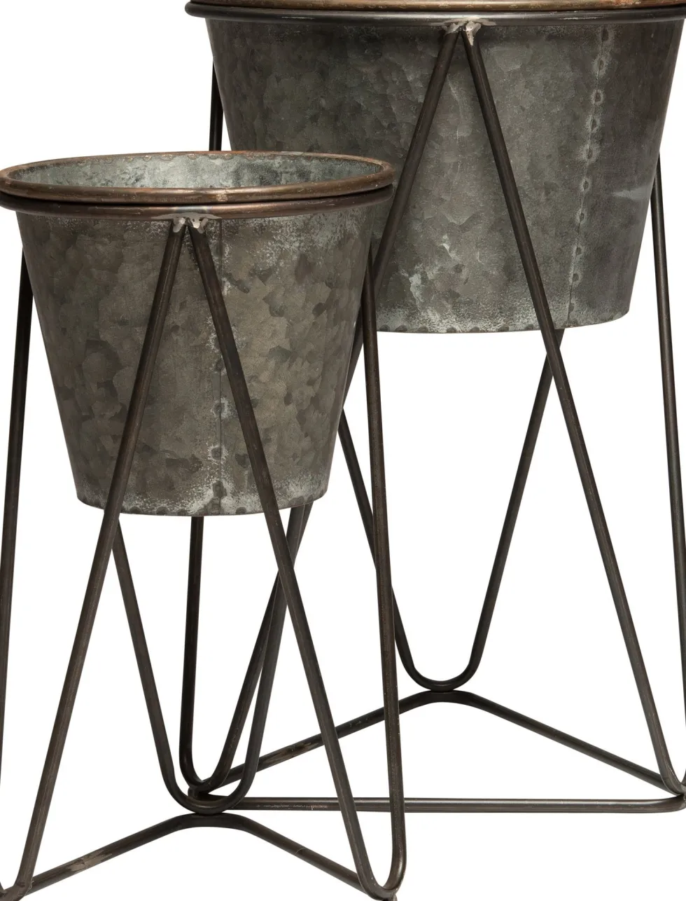 Intratuin bloempot op voet grijs D 32 H 50 cm