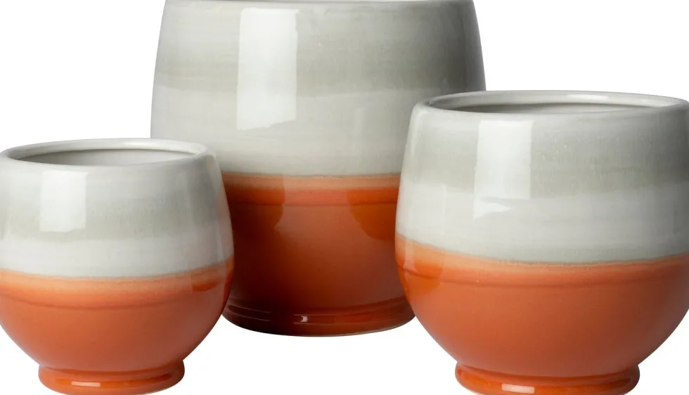 Intratuin bloempot op voet Kaan oranje D 16 H 15 cm
